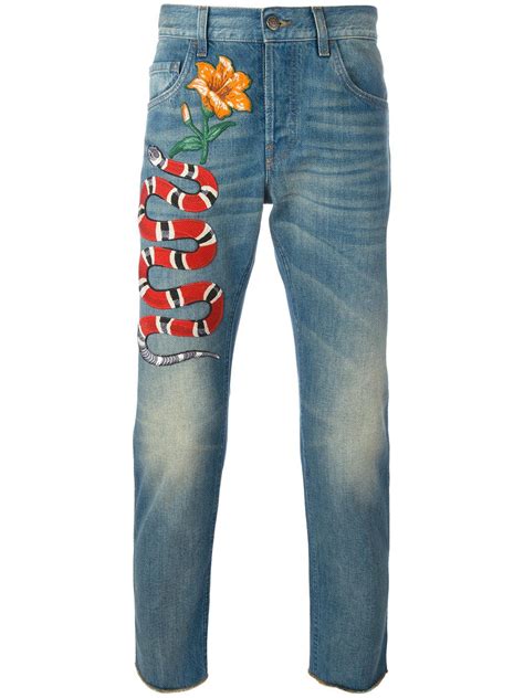 gucci pants jeans men|gucci snake jeans men.